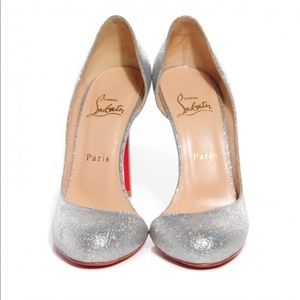 CHRISTIAN LOUBOUTIN Mini Glitter Helmour 100 Pumps Heels 37 ( 6.5 - 7 US )